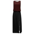 thumbnail image 3 of UPPADA Womens Sleeveless Tank Dress Summer Boho Flowy Sundress Pleated Crewneck Maxi Dresses Evening Wedding Dresseses with Pockets Wine,M, 3 of 5
