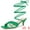 Green, variant on Unique Bargains Women's Square Toe Strappy Lace Up Kitten Heels Sandals