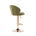 thumbnail image 4 of 25-33 Inch Velvet Bar Stools, Bar Chairs for Counter Height Bar Height with Back & Golden Metal Base, Stools Chair with Footrest for Home Kitchen Island, Pub(Light Green,Set of 4), 4 of 11
