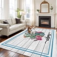 thumbnail image 2 of 5x7 Area Rugs for Living Room, Summer Tropical Plants Non Slip Area Rugs for Kitchen Bedroom Entryway, Farmhouse Cactus Wooden Grain Washable Carpet Runner Rug Floor Mats for Bedroom Home Decor, 2 of 8