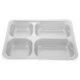 thumbnail image 3 of Bandeja rectangular de acero inoxidable con 4 compartimentos para servir alimentos, 3 of 5