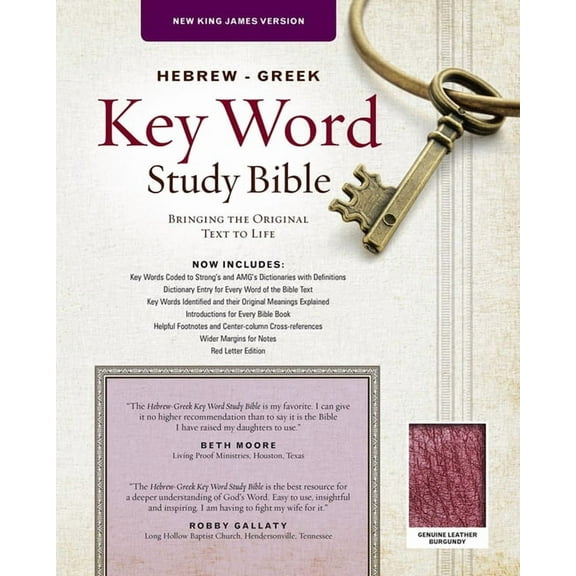 Key Word Study Bibles: The Hebrew-Greek Key Word Study Bible : NKJV Edition, Burgundy Genuine Leather (Hardcover)