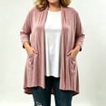 thumbnail image 2 of Womens Cardigan Nelozsy Women's Fashion Casual Solid Color Long Sleeve Cardigan Top Pink M, 2 of 6