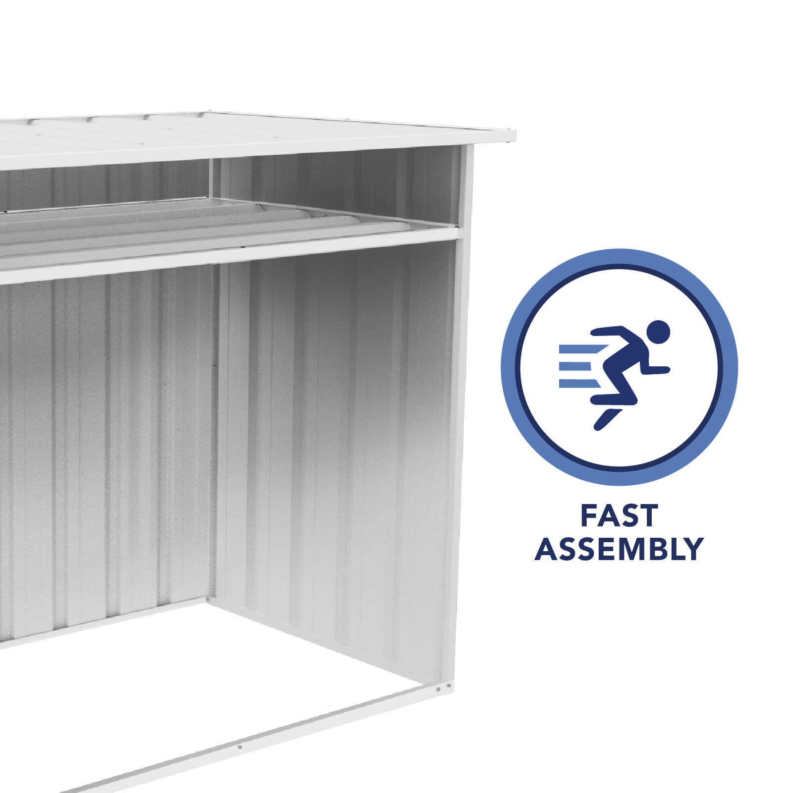 Absco Woodstore 4' x 2.5' x 3.7 Metal Storage Shed - Surfmist