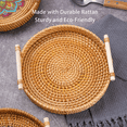 thumbnail image 3 of ACDANC Rattan Round Serving Tray,Multi-Use Basket with Double Handles for Bread Fruit Snacks, 3 of 5
