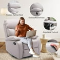 thumbnail image 4 of Ergonomic Manual Swivel Rocker Recliner for Adults Single Sofa Recliner for Living Room Beige, 4 of 11