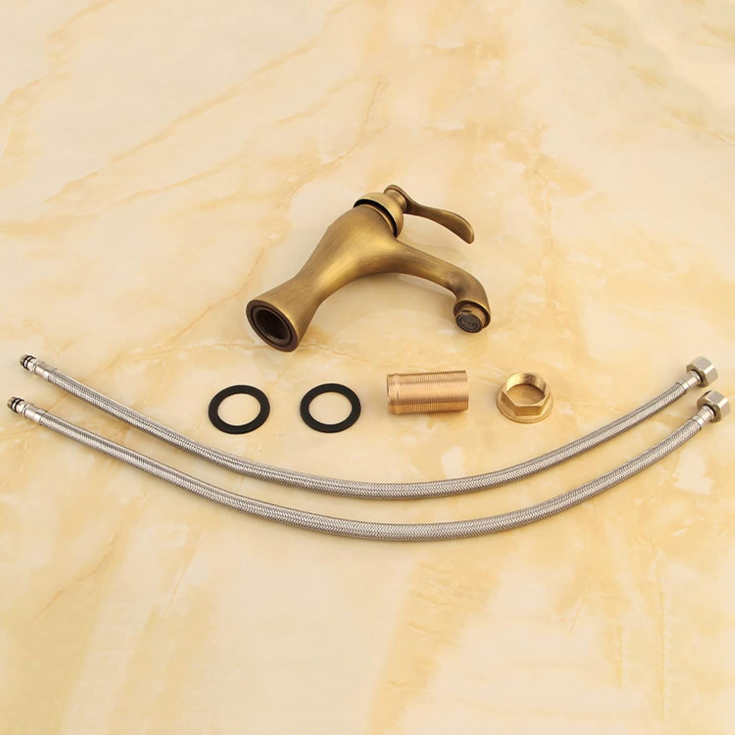 Vintage Bathroom Faucet, Brass Bathroom Faucet, Cold Hot Mixer Vintage Vanity Tap, Single Hole Single Handle Bathroom Sink Faucet, Antique Faucet