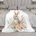 thumbnail image 5 of Watercolor Easter Bunny with Flowers Flannel Winter Blanket 60"x80" Spring Easter Luxury Velvet Super Soft for Bed Sofa Couch Throw Blanket for Kids Family And Friends Adults, 5 of 8