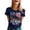 8Navy, variant on Women'S Casual Graphic Print Anniversary Lettering Short Sleeve T-Shirt For Everyday Wear Comfortable Relaxed Fit Top