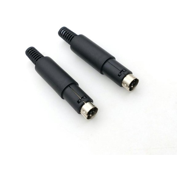 FOR 50PCS Mini 5 Pin DIN Male Plug With Plastic Handle Soldering cables DIY