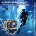 thumbnail image 4 of Cámaras de Acción, Cámara Deportiva, 1080P Ultra HD Cámara Acuatica 30M, 4K WiFi Cámara Deportiva Sumergible, 2 Pulgadas Pantalla, 170 ° Gran Angular para Ciclismo, Natación, Surf, 4 of 5