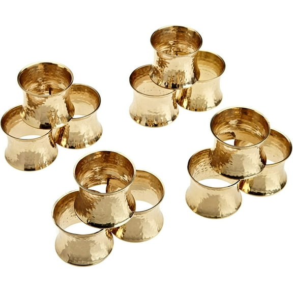 DII Hammered Gold Napkin Ring (Set of 12)