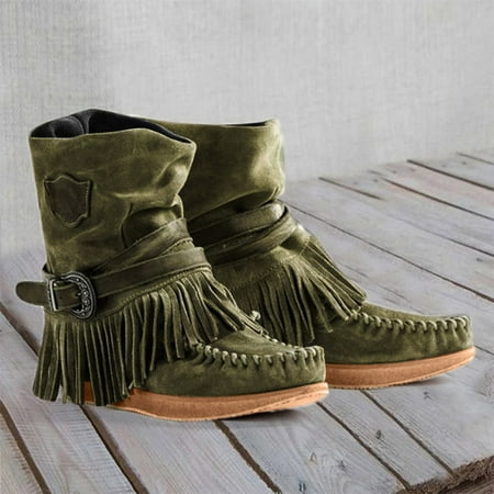 

Women s Fashion Casual Round Toe Retro Fringe Short Ankle Boots Flat Shoes Winter Boots for Women Wide Womens Cute Boots Heels Boots for Women Boots 8.5 Womens Boots Women Low Heel And Buckles Jean