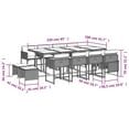 thumbnail image 2 of vidaXL 13 Piece Patio Dining Set with Cushions Beige Poly Rattan, 2 of 11