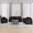 thumbnail image 1 of vidaXL 3 Piece Sofa Set with Pillows Black Fabric, 1 of 5