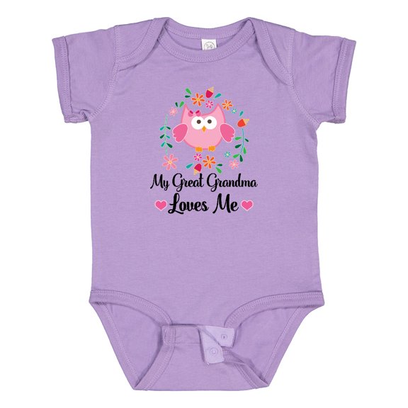 Inktastic My Great Grandma Loves Me Owl Girls Baby Bodysuit