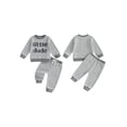 thumbnail image 2 of Loicainy Baby Toddler Boy Fall Outfits 6 12 18 24 Month 2T 3T Letter Embroidery Long Sleeve Round Neck Striped Tops and Elastic Waist Pants Clothes Set, 2 of 9