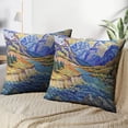 thumbnail image 3 of LALILO Throw Pillow Covers Oil Canvas Stormy River Spring High Cushion Cover 18" x 18", 4079 Pack, 3 of 6