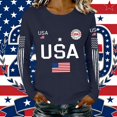 thumbnail image 5 of MEICHEN Graphic Tees for Women Lady 250th Special Pattern Round Neck Casual Comfortable Daily Long Sleeved T Shirt, 5 of 6