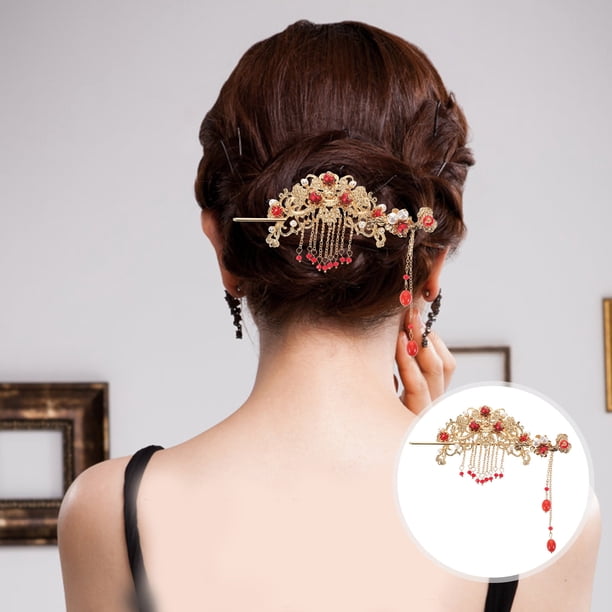 FENGGUIQU 2Ud Horquillas Chinas De Aleación Con Y Borlas Para Peinados De Estilo Tradicional