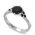 thumbnail image 2 of Diamond-Capitals 2.15 Carat Round Cut Black Onyx Gemstone Beautiful Ring for Engagement Gift in Solid 18K White Gold Size 7, 2 of 7