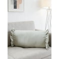 thumbnail image 4 of 8x20in Striped Bolster Pillow With Ruffled Edges - Soft Cylindrical Neck Roll Support Pillow For Bed Sofa Lumbar Relaxing Home Decor, 4 of 4