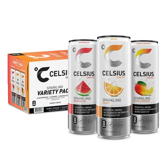 Celsius Sparkling Core Variety Pack, 12 fl. oz., 18 pk.