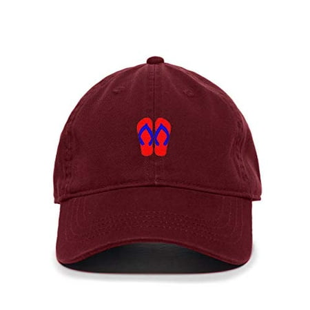 

Tech Design Slippers Baseball Cap Embroidered Cotton Adjustable Dad Hat Burgundy