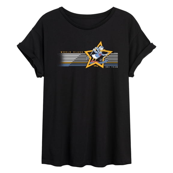 Disney - World Class Ski - Juniors Oversized Graphic T-Shirt