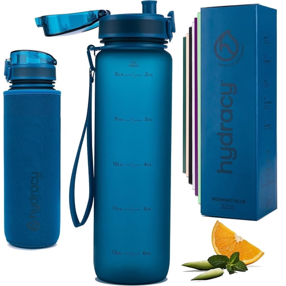 Botella de agua Hydracy con marcador de tiempo, 950 ml, sin BPA