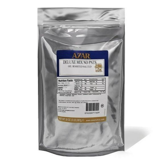Azar Oil Roasted Salted No Peanut Deluxe Nut Mix, 2 Pound -- 3 per case.