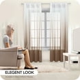 thumbnail image 2 of ZOPZO Traditional Brown Ombre Rod Pocket Sheer Curtains, 52" x 52" (2 Panels), 2 of 6