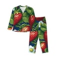 thumbnail image 1 of Fotbe Strawberry2 Conjunto de Pijama de Manga Larga para Mujer con Estampado, Ropa de Dormir de 2 Piezas, Conjunto de Casa Suave y Cómodo con Bolsillos-X-Large, 1 of 7