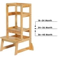 thumbnail image 5 of SDADI Mother's Helper Adjustable Height Kids Kitchen Step Stool, Natural, 5 of 8