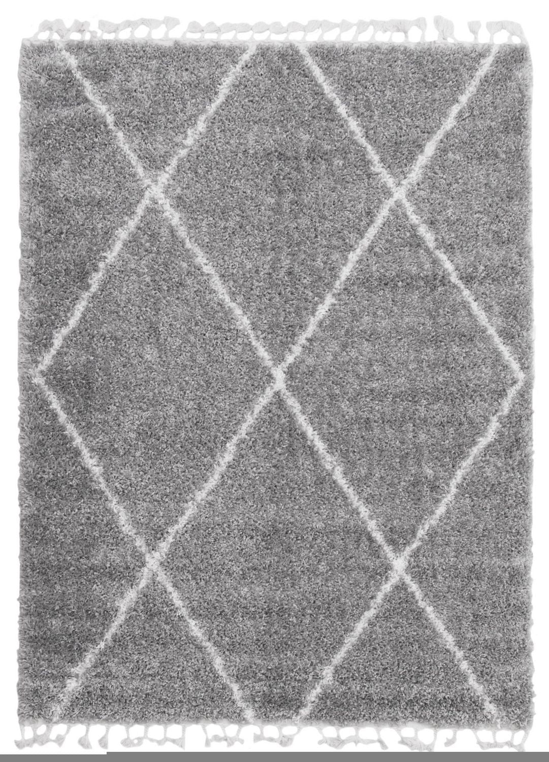 Tapis ECARPET Super Doux pour le Salon et la Chambre Grammercy Losange Gris