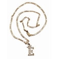 thumbnail image 3 of Cadena y dije de brillos con corona de oro laminado letra E, 3 of 7