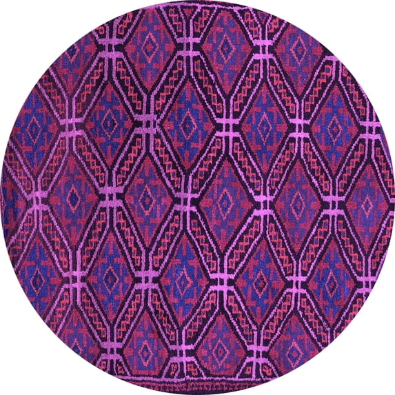 Ahgly Company Indoor Round Southwestern Purple Country Area Rugs, 4' Round