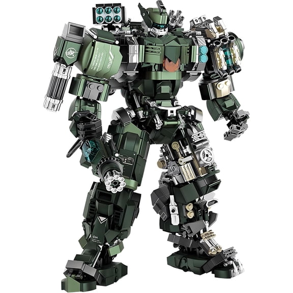 Mech Building Blocks Set for Adults,Motorized Robot Model Building Kit with Multiple Weapons, Hard Core Industrial Style Collectible Gifts for Man Boys Ages 12