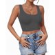 thumbnail image 1 of Crop Top AURUZA sin mangas, espalda nadadora, cuello en U, gris, talla S, 1 of 6