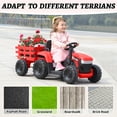 thumbnail image 5 of TOBBI 12V Electric Kids Ride on Tractor with Trailer LED Lights, USB, Bluetooth, Age 3-6 Child, Red, 5 of 7