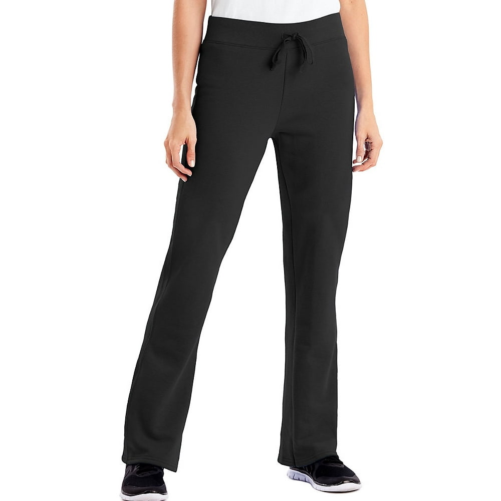Hanes - W550 Ecosmart Cotton-Rich Women Drawstring Sweatpants Size 2 Extra Large, Black