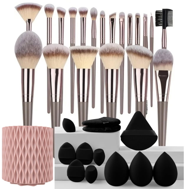 3-20PCS Makeup Brushes Set Eyeshadow Fluffy Foundation Concealer Blush Highlighter Storage Box Female Cosmetics Beauty Tools,makeup brush set