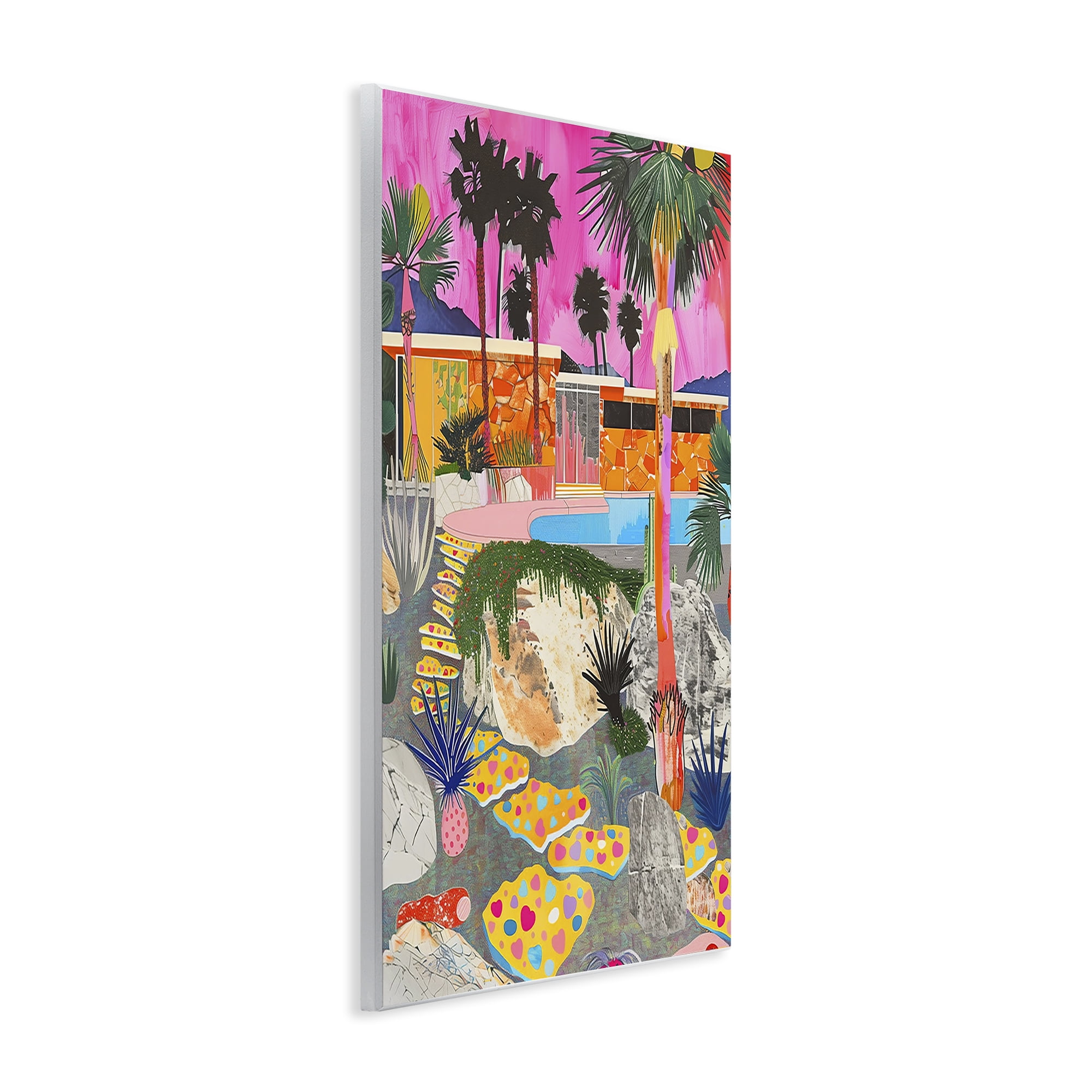 Stupell Industries Modern Tropical Villa Collage Abstract Painting Unframed Art Print Wall Art, 10 x 15