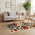 thumbnail image 3 of ODIKA 4'x6' Washable Area Rug Pet Friendly, Non-Shedding Beige Red Floral and Leaf Elegance Contemporary Design with Bold Natural Motifs for Bedroom, Reading Nook, 3 of 7