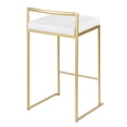 thumbnail image 4 of Contemporary Home Living Set of 2 Contemporary Barstools in Brushed Gold and White Faux Leather 31", 4 of 5