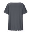 thumbnail image 4 of Camiseta informal para mujer, blusa estampada con cuello redondo y manga corta, Tops OAVQHLG3B Store  lin121212, 4 of 4