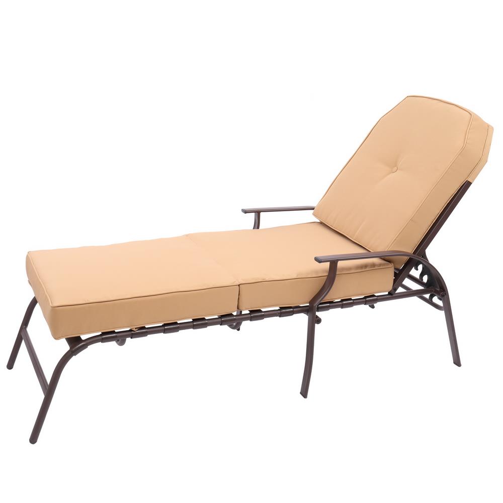 UBesGoo 1 PCs Outdoor Patio Chaise Lounge Adjustable Chairs Brown, Garden Reclining Chaise Chair
