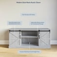 thumbnail image 3 of BELLEZE Modern Farmhouse 58" Sliding Barn Door TV Stand Console With Storage For TVs Up To 65", Sargent Oak, 3 of 7