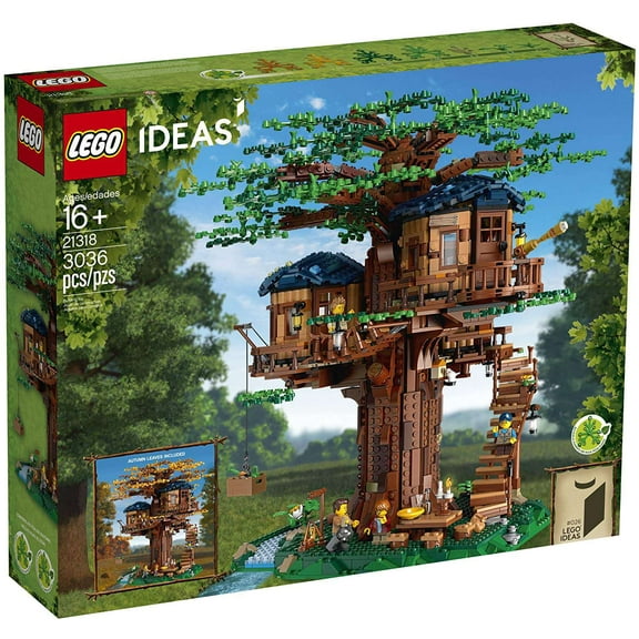 Pre-Owned LEGO Ideas Tree House 21318, Model Construction Set for 16 Plus Year Olds with 3 Cabins, Interchangeable Leaves, Minifigures and a Bird Figure