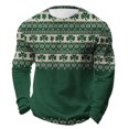 thumbnail image 2 of Ceisia Men's St. Patrick's Day Clover Print Waffle Knit Long Sleeve Crew Neck Casual Top Army Green XXL Gifts, 2 of 9